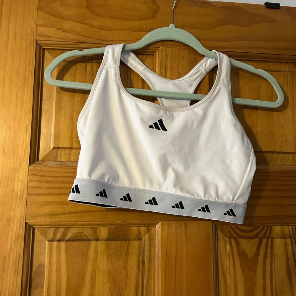 Adidas White Sports Bra